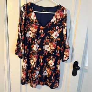 Lulus Shifting Dears Floral Cold Shoulder Mini Dress